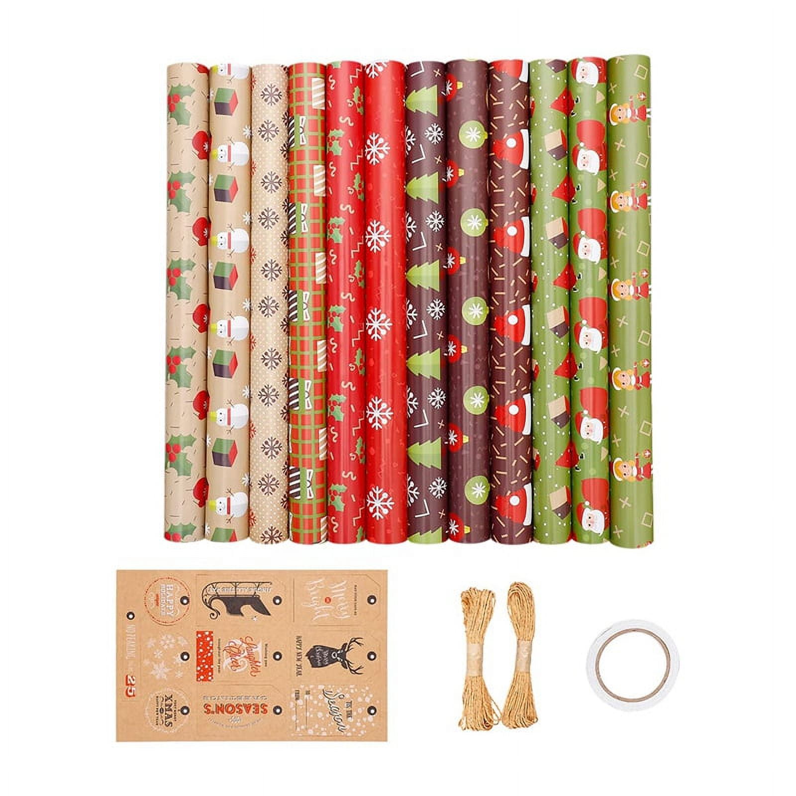 12 Pack Wrapping Paper Sheets,for Christmas Birthday Wrapping Paper Set