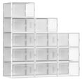 12 Pack X Large Shoe Organizer Storage Boxes for Closet, Modular Space ...