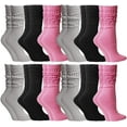 thumbnail image 1 of Yacht & Smith 12 Pack Womens Cotton Slouch Socks, Womans Knee High Boot Socks (Pink Black Gray), 1 of 5