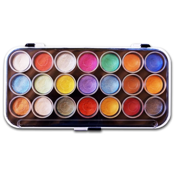 Yasutomo Niji Pearlescent 21 Color Watercolors Set, 12 Pack
