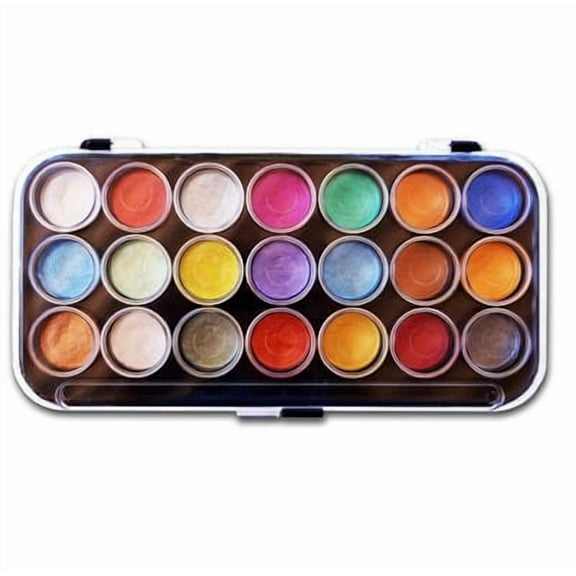 12 Pack: Yasutomo Niji Pearlescent 21 Color Watercolors Set
