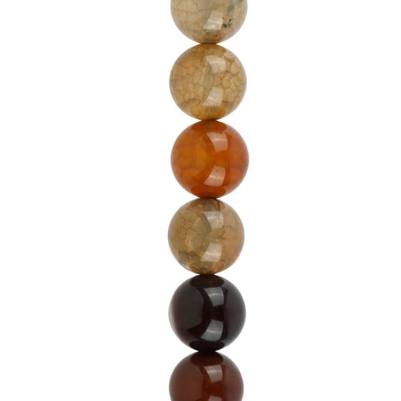 Bead Landing Yellow Crackled Agate Round Beads, 12 Pack
