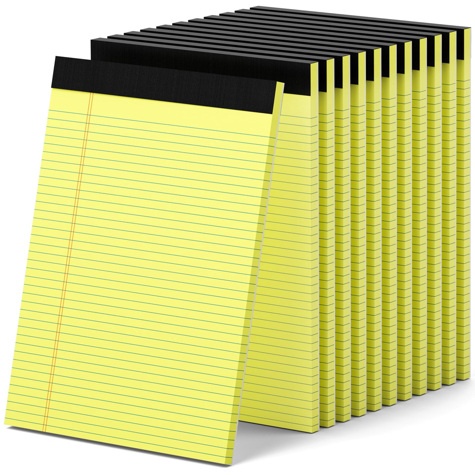 12 Pack Yellow Legal Pads 8.5 X 11.75 College Ruled Note Pad Narrow 30 Sheets Notepads Perforated Writing Clear Print 8x11 Of Paper