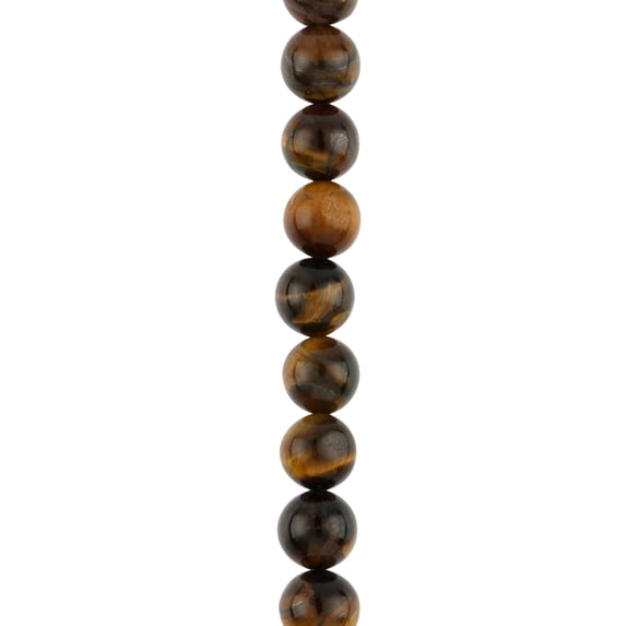 Bead Landing Yellow Tiger's Eye Round Beads, 12mm, 12 Pack