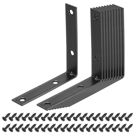 12 Pack l Corner Bracket Metal Angle Brackets, Black, 3.15"x0.59"x3.15"