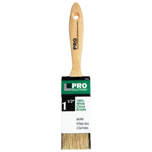 12-Pack of 1-1/2” Pro Solutions 23115 White China Bristle Paint Brush, Beavertail Handle