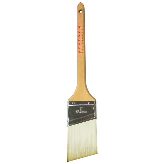 12-Pack of 1-1/2” Proform CS1.5AX White China Angled Cut Sash Paint Brush, Sash Handle
