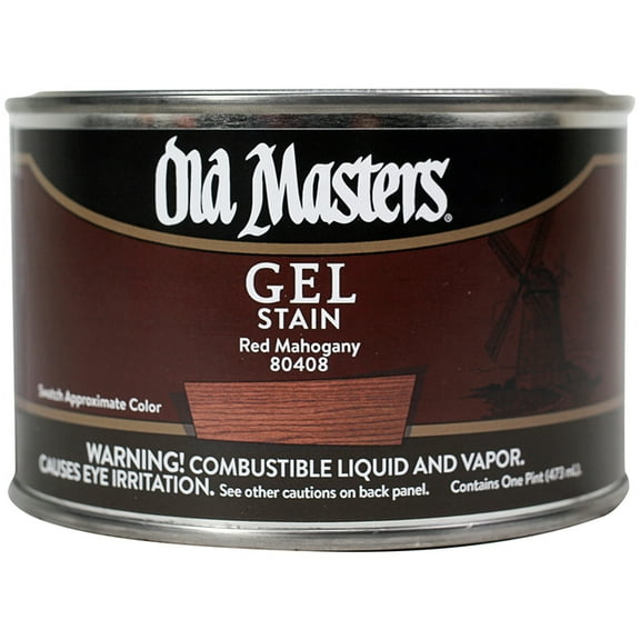 12-Pack of 1 pt Old Masters 80408 Red Mahogany Gel Stain Oil-Based Stain