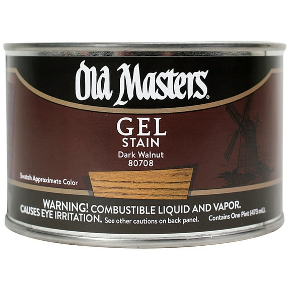 12-Pack of 1 pt Old Masters 80708 Dark Walnut Gel Stain Oil-Based Stain