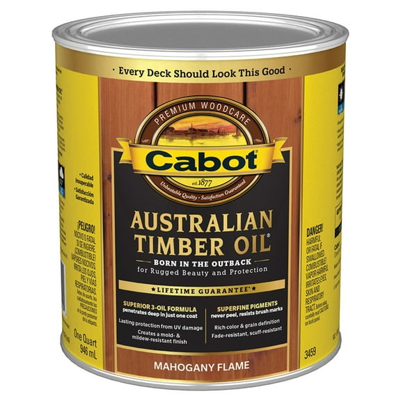 12-Pack of 1 qt Cabot 3459 Australian Timber Oil Mahogany Flame Triple Oil Protection