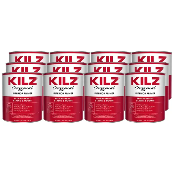 12-Pack of 1 qt Kilz 10002 White Original Oil-Based Stain Blocker Interior Primer