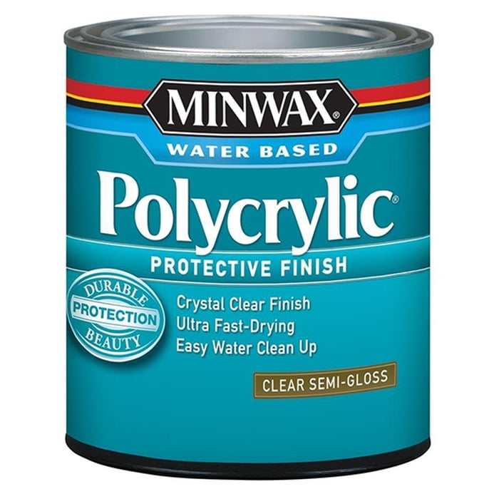 12-Pack of 1 qt Minwax 64444 Polycrylic Clear Water-Based Protective Finish Semi-Gloss