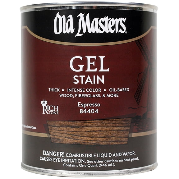 12-Pack of 1 qt Old Masters 84404 Old Masters Espresso Oil-Based Gel Stain