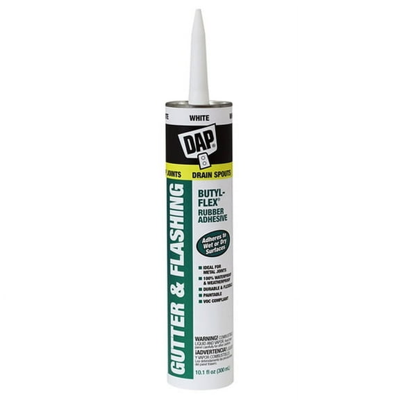 12-Pack of 10.1 oz Dap 18184 White Gutter & Flashing Butyl Flex Rubber Sealant