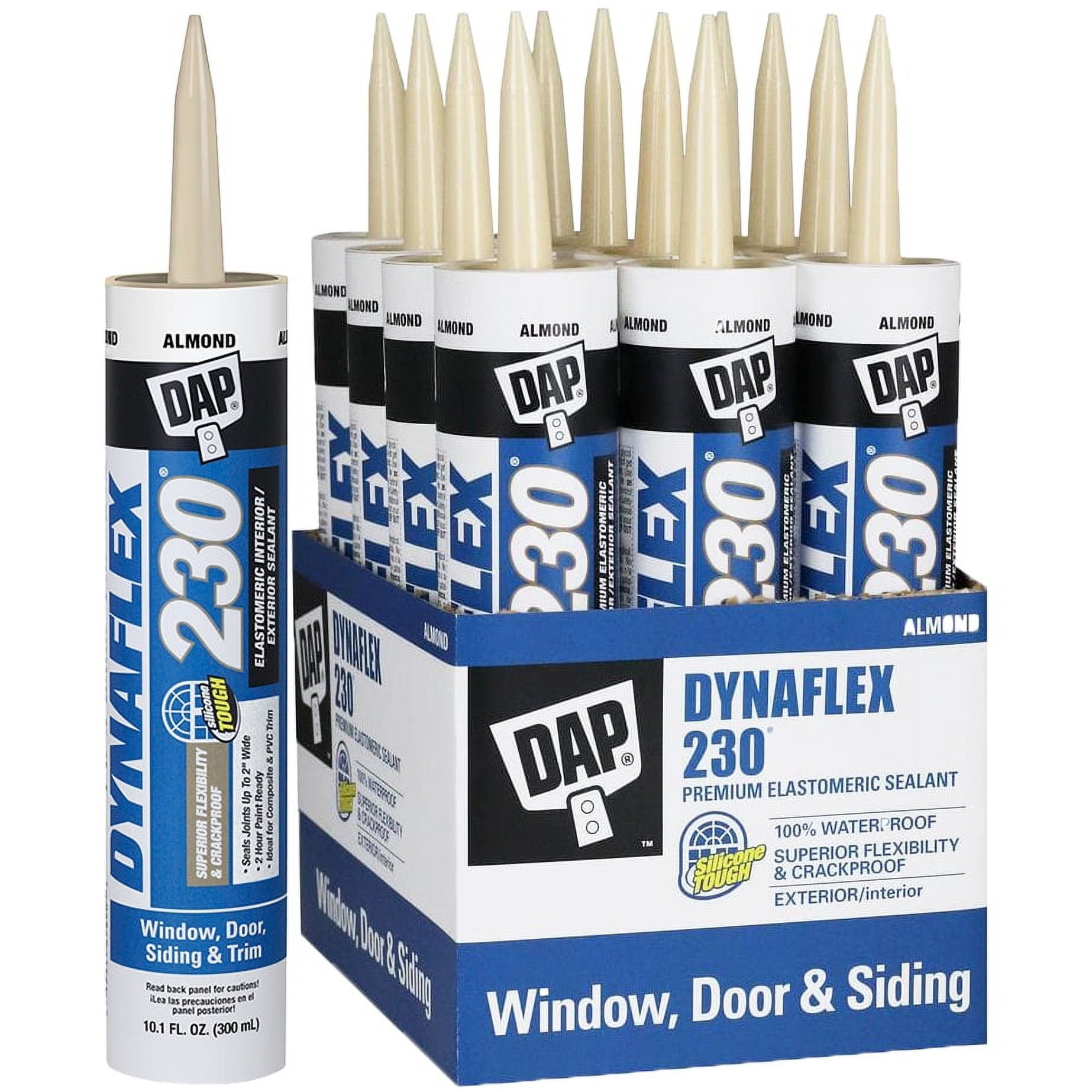12 Pack of 10.1 oz Dap 18306 Dynaflex 230 Almond Premium Window, Door