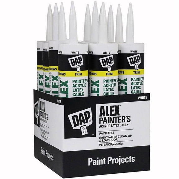 12-Pack of 10.1 oz Dap 18670 White Alex Painters Acrylic Latex Caulk