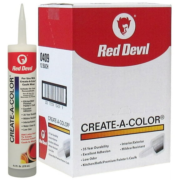 12 Pack of 10.1 oz Red Devil 409 Create-A-Color Caulk