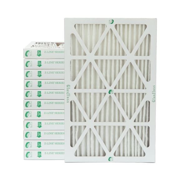 12 Pack of 12x24x2 MERV 13 Pleated 2" Inch Air Filters by Glasfloss. Actual Size: 11-3/8 x 23-3/8 x 1-3/4