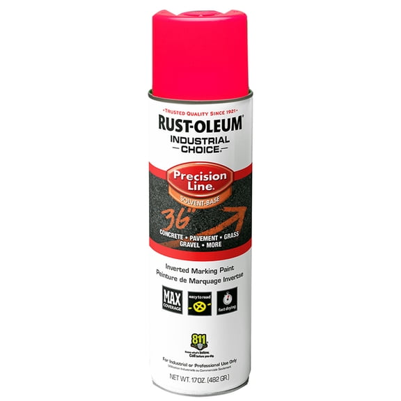 12-Pack of 17 oz Rust-Oleum Brands 1661838V Fluorescent Pink Industrial Choice M1600 System SB Precision Line Marking Paint