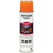 12-Pack of 17 oz Rust-Oleum Brands 203036 Fluorescent Orange Industrial Choice Precision Line Inverted Marking Paint, Water-Based