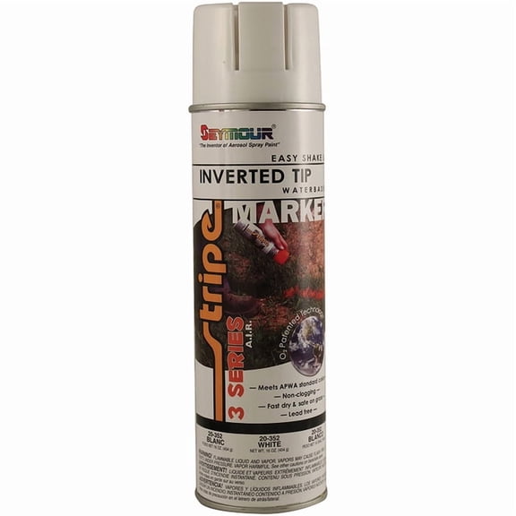 12-Pack of 20 oz Seymour 20-352 Stripe White 3 Series Water-Based Inverted Marker Spray Paint