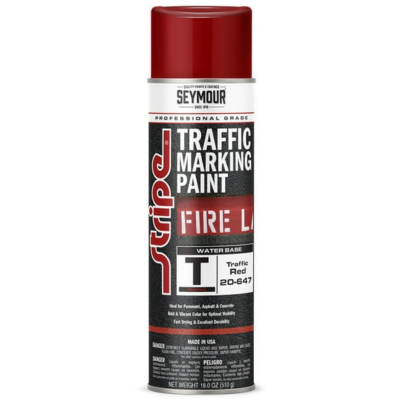 12-Pack of 18 oz Seymour 20-647 Traffic Red Stripe Water-Based Traffic Marking Spray Paint