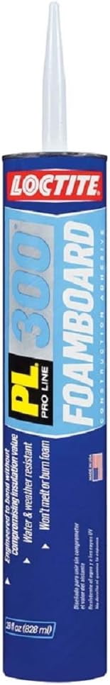 Loctite PL300 Foamboard Adhesive - 10 Fl Oz Cartridge, Low VOC, For Insulation Bonding (12 Pack)