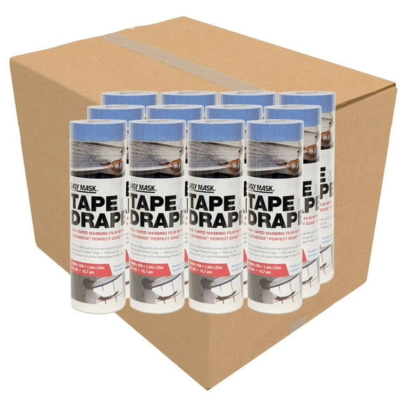 12-Pack of 3.9" x 72' Trimaco 949560 Tape & Drape Pre-Taped Masking Film with PerfectEdge Tape