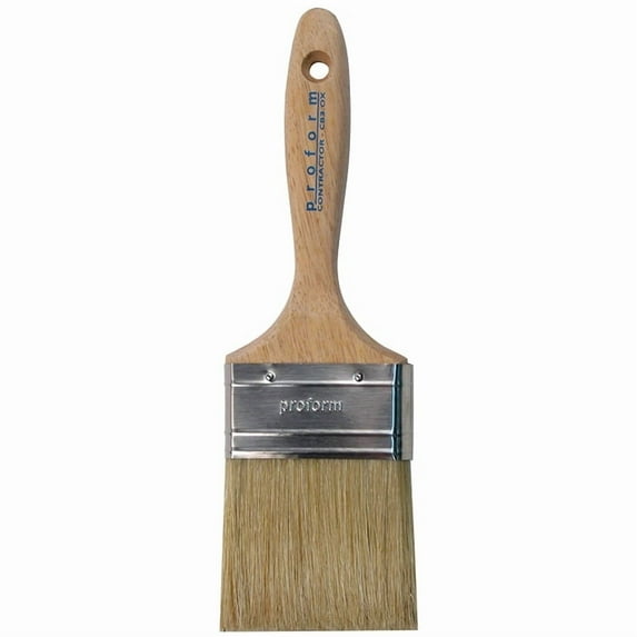 12-Pack of 3” Proform CB3.0X White China Straight Cut Stiff Paint Brush, Beavertail Handle