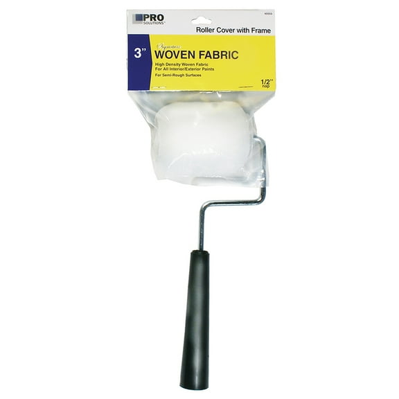 12-Pack of 3” x 1/2” Nap Pro Solutions 45553 Signature, White Woven Roller Cover with Frame