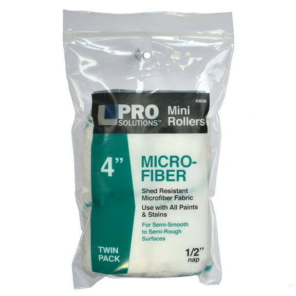 12 Pack of 4″ x 1/2″ Nap Pro Solutions 43638 Microfiber Mini-Roller Cover, 2-Pack