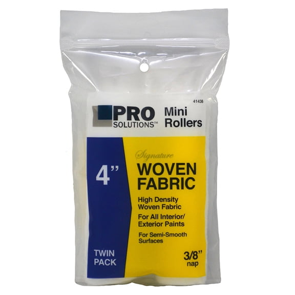 12 Pack of 4″ x 3/8″ Nap Pro Solutions 41438 Signature, White Woven Mini-Roller Cover, 2-Pack