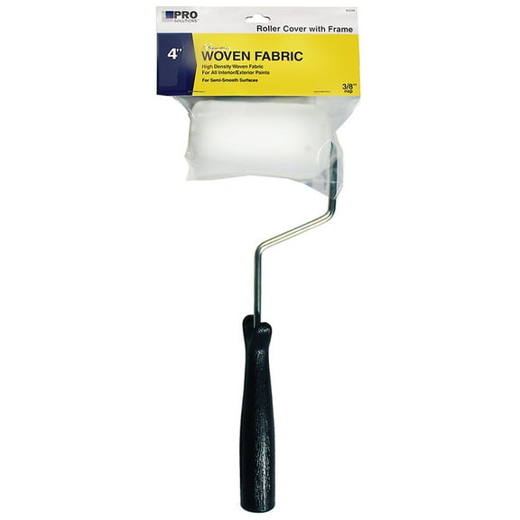 12-Pack of 4” x 3/8” Nap Pro Solutions 45534 Signature, White Woven Roller Cover with Frame