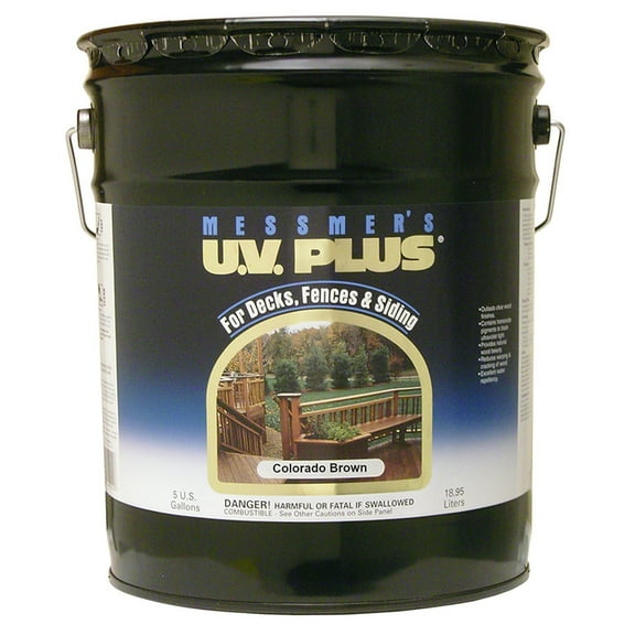 12‐Pack of 5 gal Messmer's MS‐611 Colorado Brown U.V. Plus Oil‐Based Semi‐Transparent Stain
