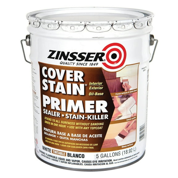 12-Pack of 5 gal Zinsser 03500 White Cover-Stain Oil-Based Stain Block Primer
