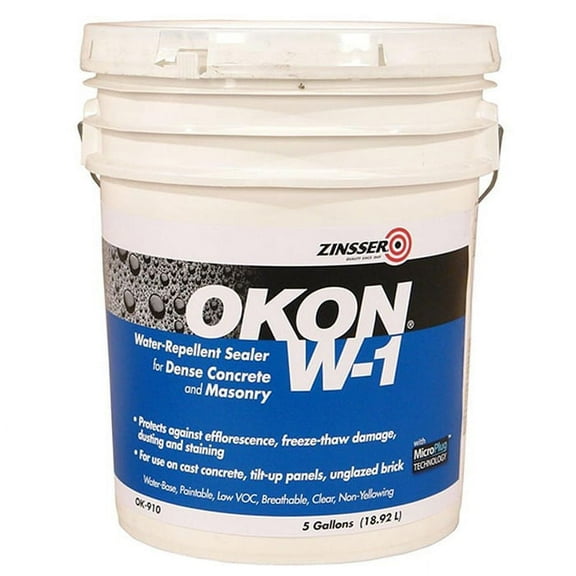 12-Pack of 5 gal Zinsser OK910 Clear Okon, W-1 Water-Repellent Sealer Non-Porous Surface