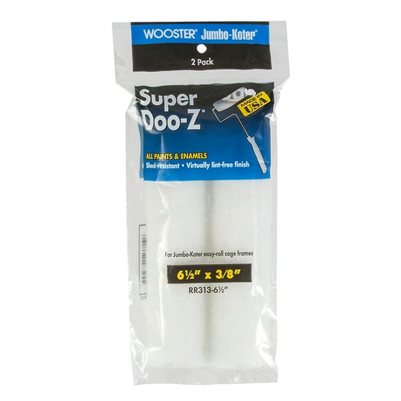 12 Pack of 6-1/2″ Wooster 0RR3130064 Jumbo-Koter Super Doo-Z Shed Resistant Roller Cover, For All Paints & Enamels