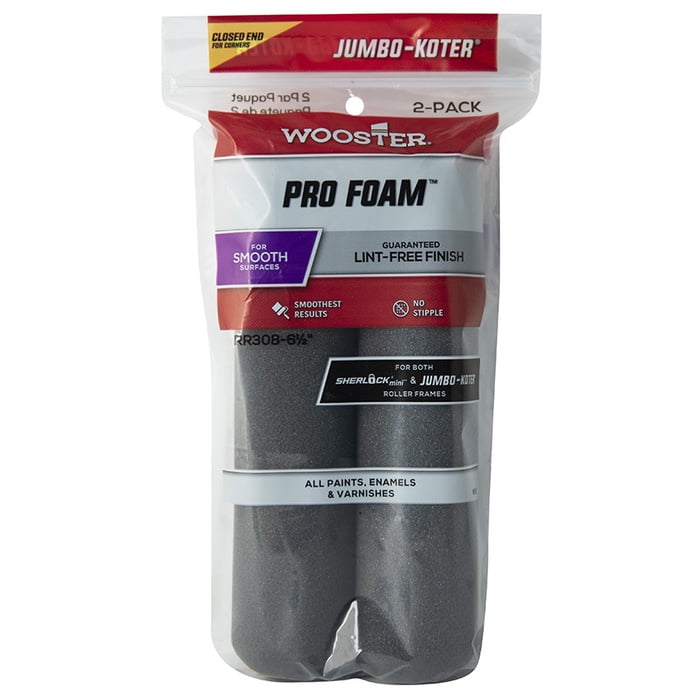 12 Pack of 6-1/2″ Wooster Brush Company RR308 Jumbo-Koter Pro Foam Mini-Roller Cover, 2-Pack