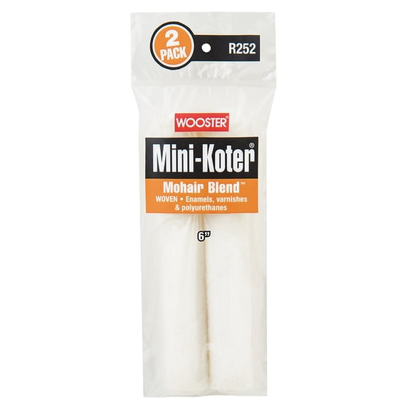12 Pack of 6 Wooster 00R2520060 Mini-Koter Mohair Blend Woven Roller Cover, 2-Pack