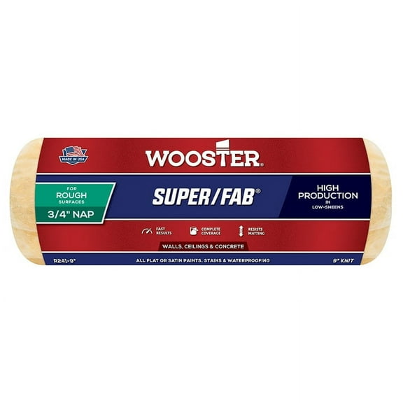 12 Pack of 9″ x 3/4″ Nap Wooster Brush Company R241 Super/Fab High Capacity Roller Cover