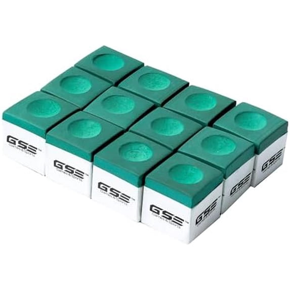 12-Pack of Billiard/Pool Cue Chalks, Billiard Pool Table Accessories for Home/Tournament Use (6 Colors Available)