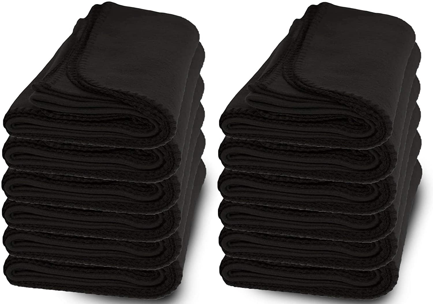 12 Pack of Bulk Soft Fleece Blankets 50 X 60, Cozy Warm Throw Blanket