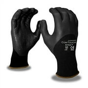 12-Pack of Cordova 6899L Cor-Touch Xtra 13-Gauge Work Gloves, Black Nylon/Spandex Shell, 3/4 Black Foam Nitrile/Pu Coating, Black Nitrile Dots, Large