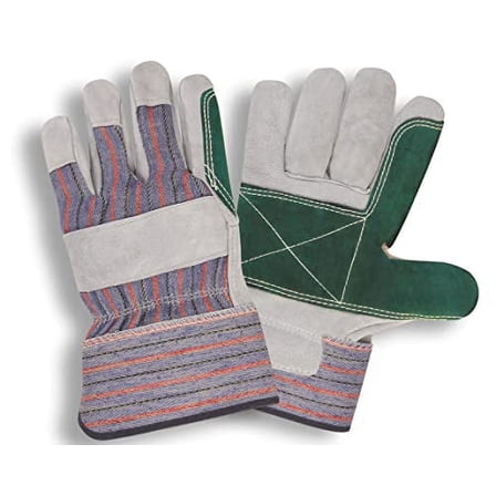 12-Pack of Cordova 7261JPXL Regular Shoulder Leather Work Gloves, Joint Palm, Rubberized Safety Cuff, X-Large