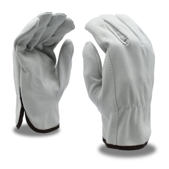 12-Pack of Cordova 8210L Standard Grain Cowhide Driver Work Gloves, Unlined, Shirred Elastic Back, Keystone Thumb, Large