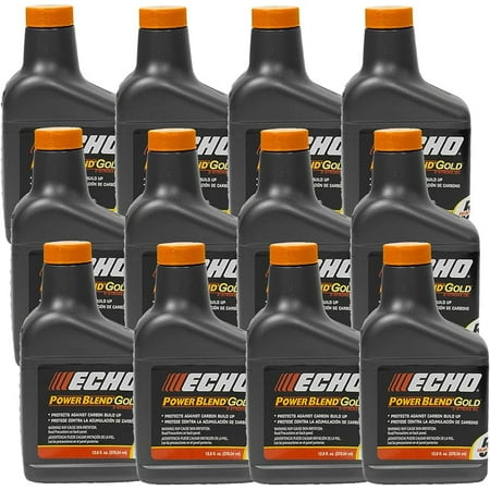 12 Pack of Echo PowerBlend Gold 2-Stroke Engine Oil 12.8 oz Bottle 50:1 Mix for 5 Gallons 6450005GDS