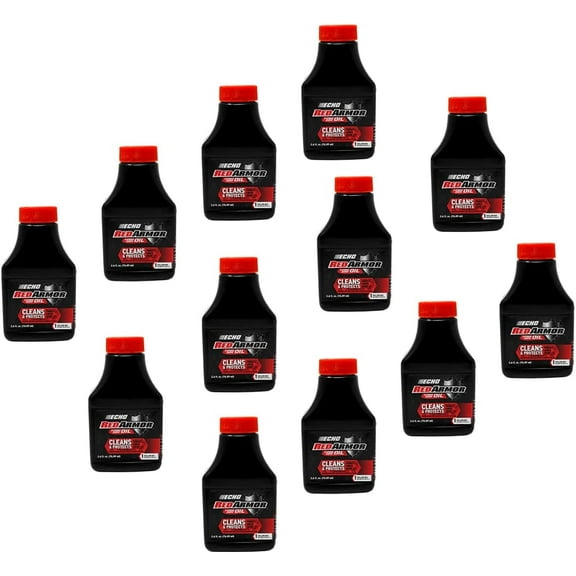 12 Pack of Echo Red Armor 2-Stroke Engine Oil 2.6 oz Bottle 50:1 Mix for 1 Gallon 6550001S-12PK