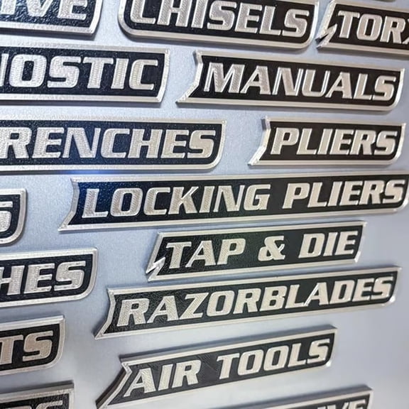 12 Pack of Magnetic Toolbox Labels, 3D-Printed Tool Box Labels, General Tool Box Organize Accessories, Reusable Labels