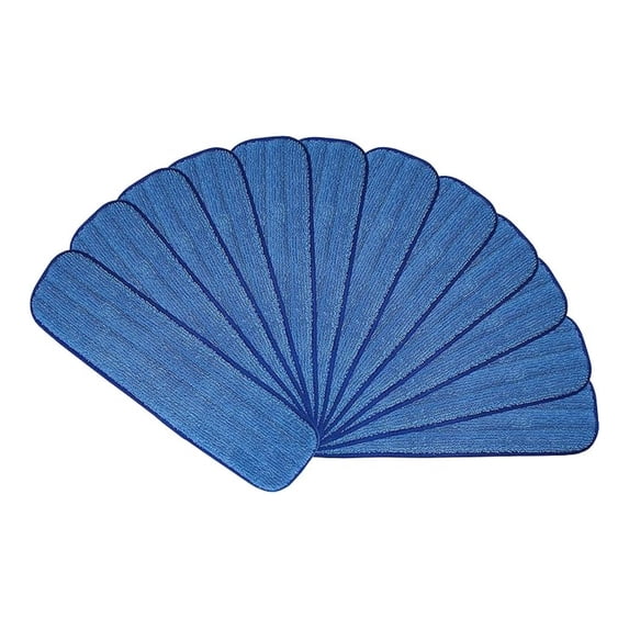 12-Pack of " Microfiber Mop Pads - Hook and Loop, Launderable, Wet/Dry