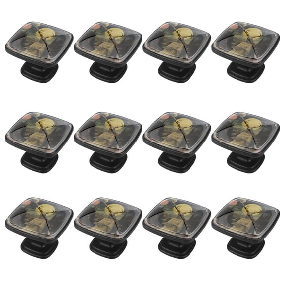 12 Pack of Square Cabinet Knobs, Modern Pulls for Kitchen Cabinet Doors, Dresser Drawers, Bathroom Vanity, Nightstands & Closets
